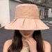 Fisherman's women in spring summer with a stylish versatile large brim, covering the face and protection basin for_voghion.com