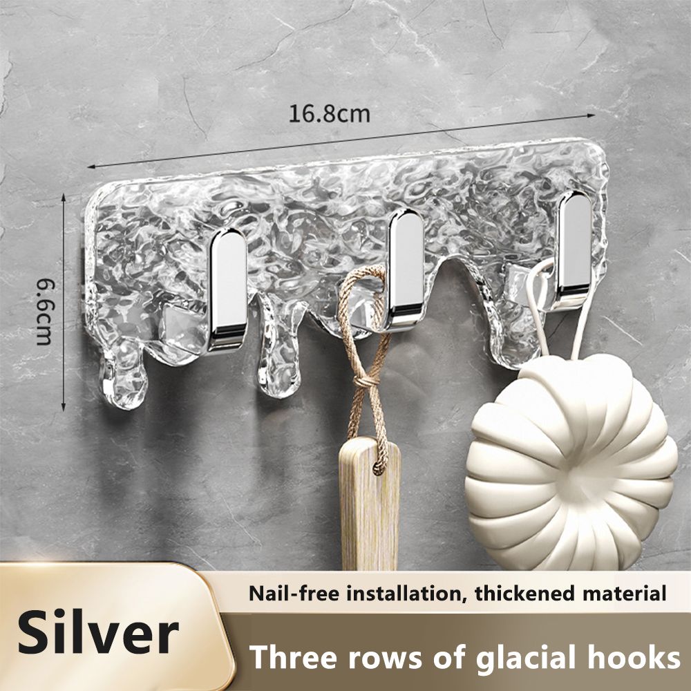 Self-Adhesive Bathroom Hooks Luxury Hanging Holder Key Hanger Wall Shower Hook Toilet Bath Ball Holder Bathroom Accessories_voghion.com