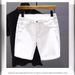 Erkek Giyim Beyaz denim şortlar erkek moda şortları erkek moda markası ince ve çok yönlü elastik yazlık ince şortlar_voghion.com