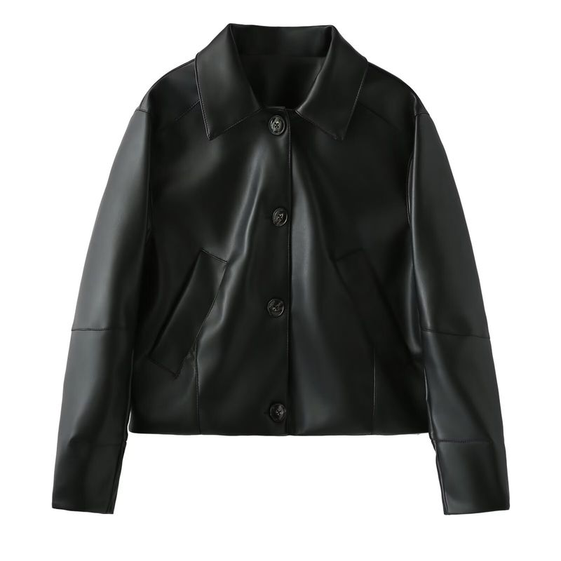 Vêtements pour femmes 2024 automne et hiver nouvelle tendance banlieue mode de rue pour femmes veste courte en cuir manteau_voghion.com