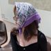 Cotton linen square women's spring autumn small silk Korean version headscarf, summer thin and versatile triangular_voghion.com