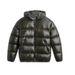 Winter-Steppjacke für Herren – Verdickter Polyester-Kapuzenmantel, winddicht und leicht, gesteppte Oberbekleidung für kaltes Wetter (Schwarz/Dunkelgrün, XS-XXL)_voghion.com