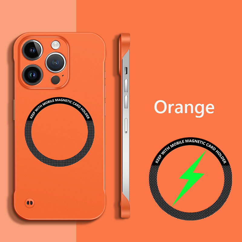Bezrāmju magnētisks Magsafe plānajam korpusam iPhone 14 13 12 11 Pro Plus Max X XS Max XR bezvadu uzlādes cietais aizmugures vāciņš_voghion.com