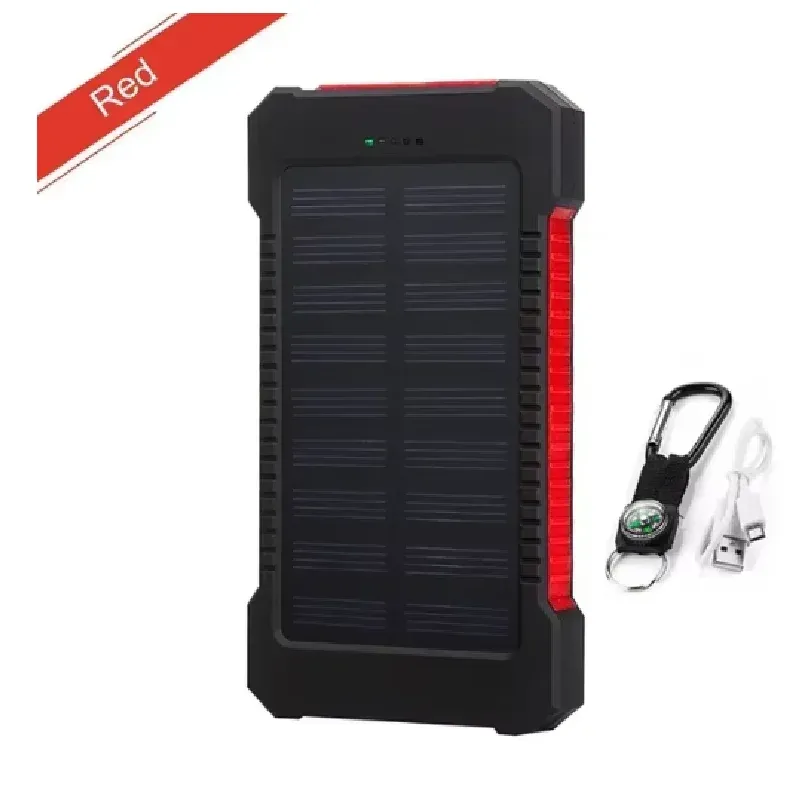 20000 MAh Outdoor Large Capacity Solar Waterproof Power Bank Super Fast Charging Portable Flashlight For IOS Android_voghion.com