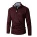 Men's Clothing Plus Size Knit Sweater, Warm Pullover With Half Zip Neck, Stretchable & Breathable, Casual Long Sleeve Top (6 Colors & 5 Sizes)_voghion.com