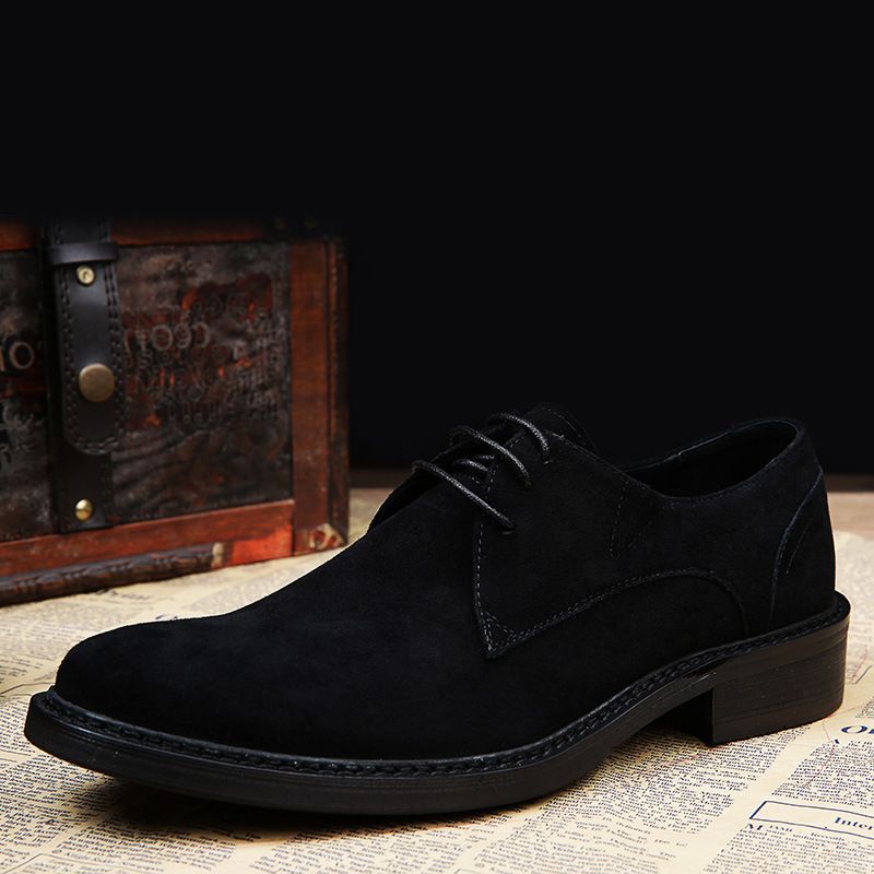 Herbst Winter Herren Nubukleder British Spitz Business Formal European Style Wildleder Trendy Lederschuhe_voghion.com