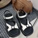 New Thick Soled Roman Sandals With One Piece Buckle, Versatile, Simple, Open Toed, Casual, Height Increasing Beach Shoes_voghion.com