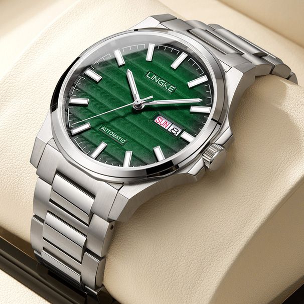 Orologio meccanico LINGKE completamente automatico da uomo, impermeabile, semplice, da lavoro, con luce notturna, orologio meccanico ultrasottile di fascia alta_voghion.com