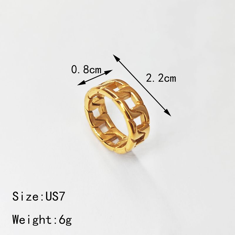 St.delan Trendy Men's Woven Cuban Chain Minimalist Style Stainless Steel Ring Jewelry_voghion.com