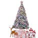 Pink Flocked Snow Christmas Tree Decor Set With LED Lights - 1.2M/1.5M/1.8M/2.1M/2.4M/3M For Home, Hotel & Mall Decoration_voghion.com