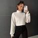 Women's Short Turtleneck Knit Sweater – Solid Color Pullover For Autumn & Winter (Apricot, XS/S/M/L/XL)_voghion.com