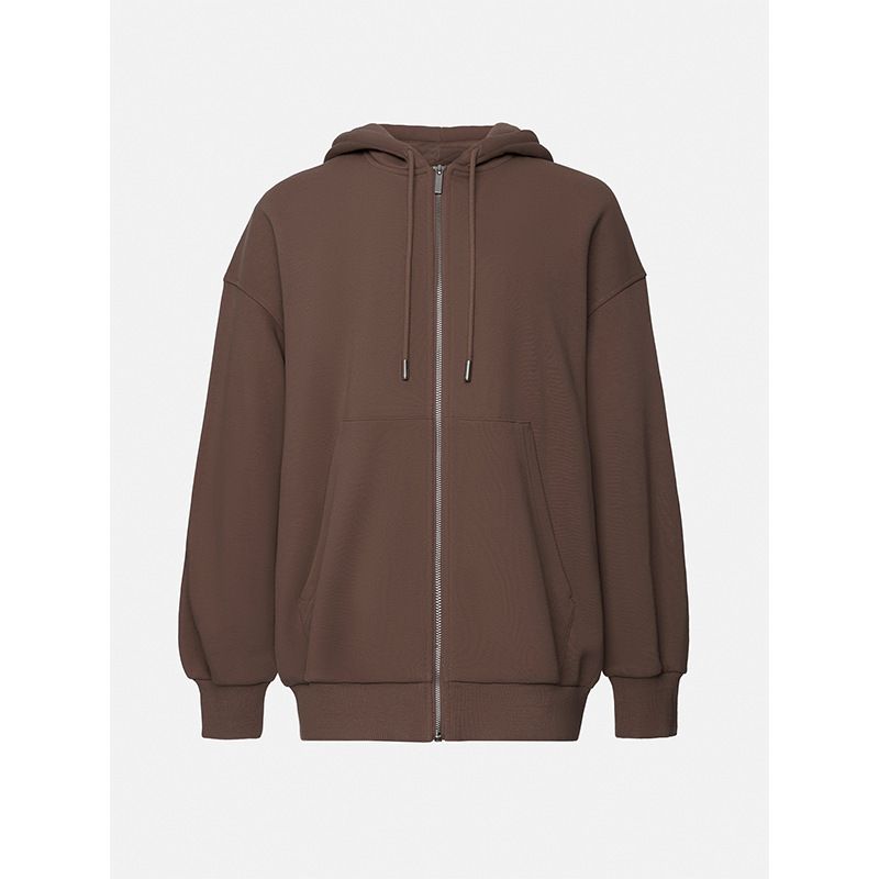 Zipper hoodie set Autumn and winter fashion simple hoodie jacket + straight pants_voghion.com