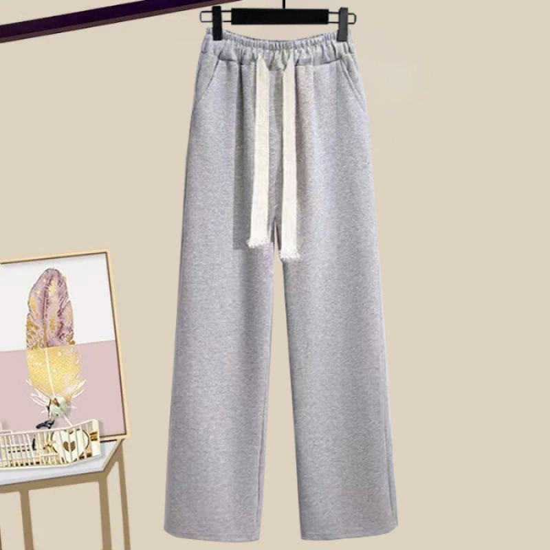 Completo trendy con felpa con cappuccio a maniche lunghe e colletto blu navy e pantaloni larghi con coulisse - Comodo abbigliamento casual da strada, tessuto in poliestere traspirante_voghion.com