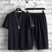 Men's Casual Sports Suit Ice Silk Short-Sleeved T-Shirt And Shorts a Complete Set Men's Matching Fashion Two-Piece Suit_voghion.com