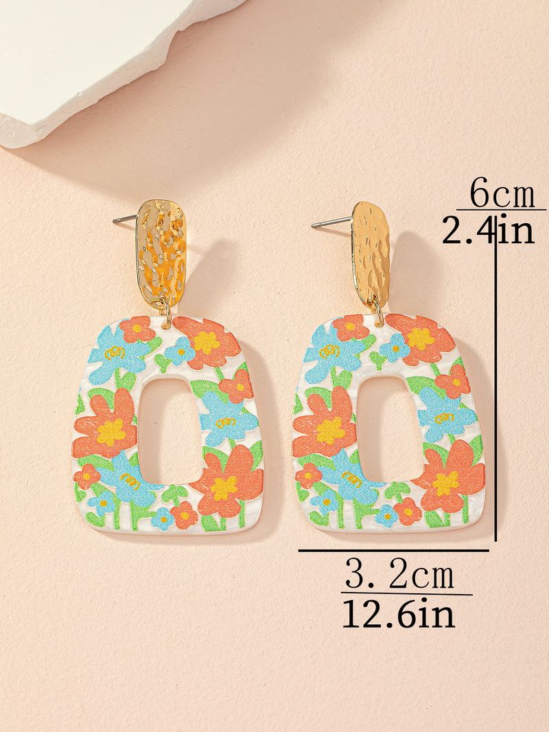 1 Pair Hawaiian Trcal Wer Arylic Drop Earrings_voghion.com