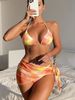 Women's Clothing Split Three Piece Skirt Style Tie Dye Ins Style Fast Bikini Outfit_voghion.com