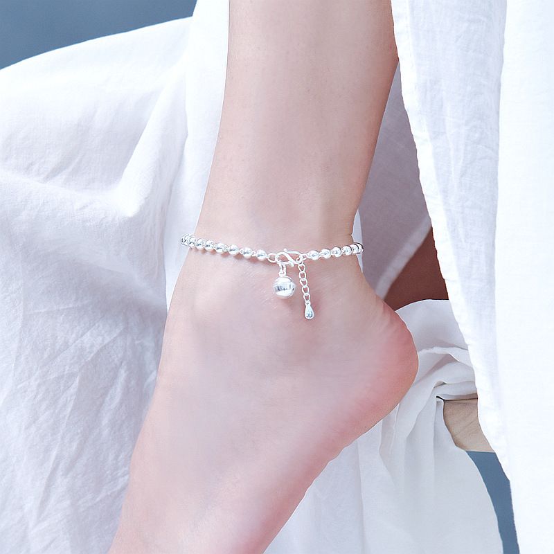 New Style Korean Fashion Beaded Bell Personalized Round Bead Anklet Jewelry Gift For Girlfriend_voghion.com