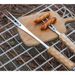 Outdoor with beech handle BBQ barbecue picnic stainless steel U-shaped fork, camping skewer fork_voghion.com