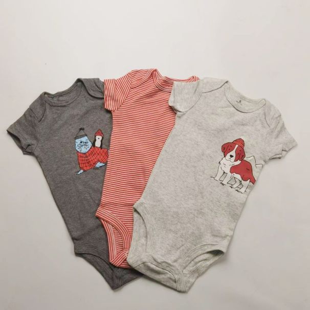 Tuta estiva per neonati a maniche corte, set da 5 pezzi per bambini e bambine, abbigliamento Ha Baofu di alta qualità, classe A, in cotone._voghion.com