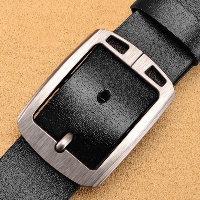 HOT New Leather Quality Buckled Jeans Retro Casual High end Business Denim Belt Men's Fashion Middle aged and Young_voghion.com