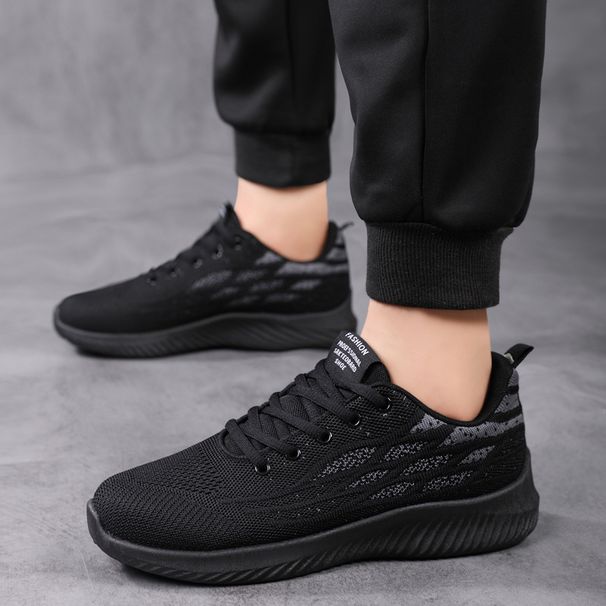 Sports Summer Spring And Autumn Running 2025 New Black Mesh Men's Casual Work Shoes_voghion.com