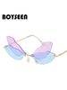 LazyZoom Dragoy Shape Catwalk Girls Fashion Unique Gradient Sunglasses Instagram Mesh Red Asian Culture Butterfly Glasses_voghion.com