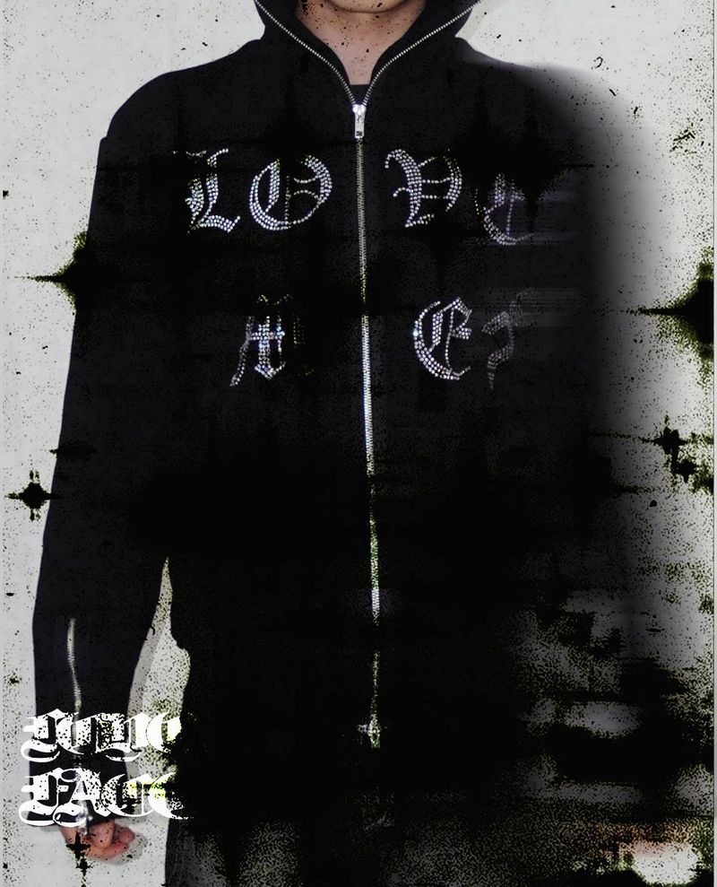 Wind Y2K Personalized Dark Hot Diamond Printed Cardigan Sweatshirt Street Trendy Casual Hip Hop Zipper Jacket_voghion.com