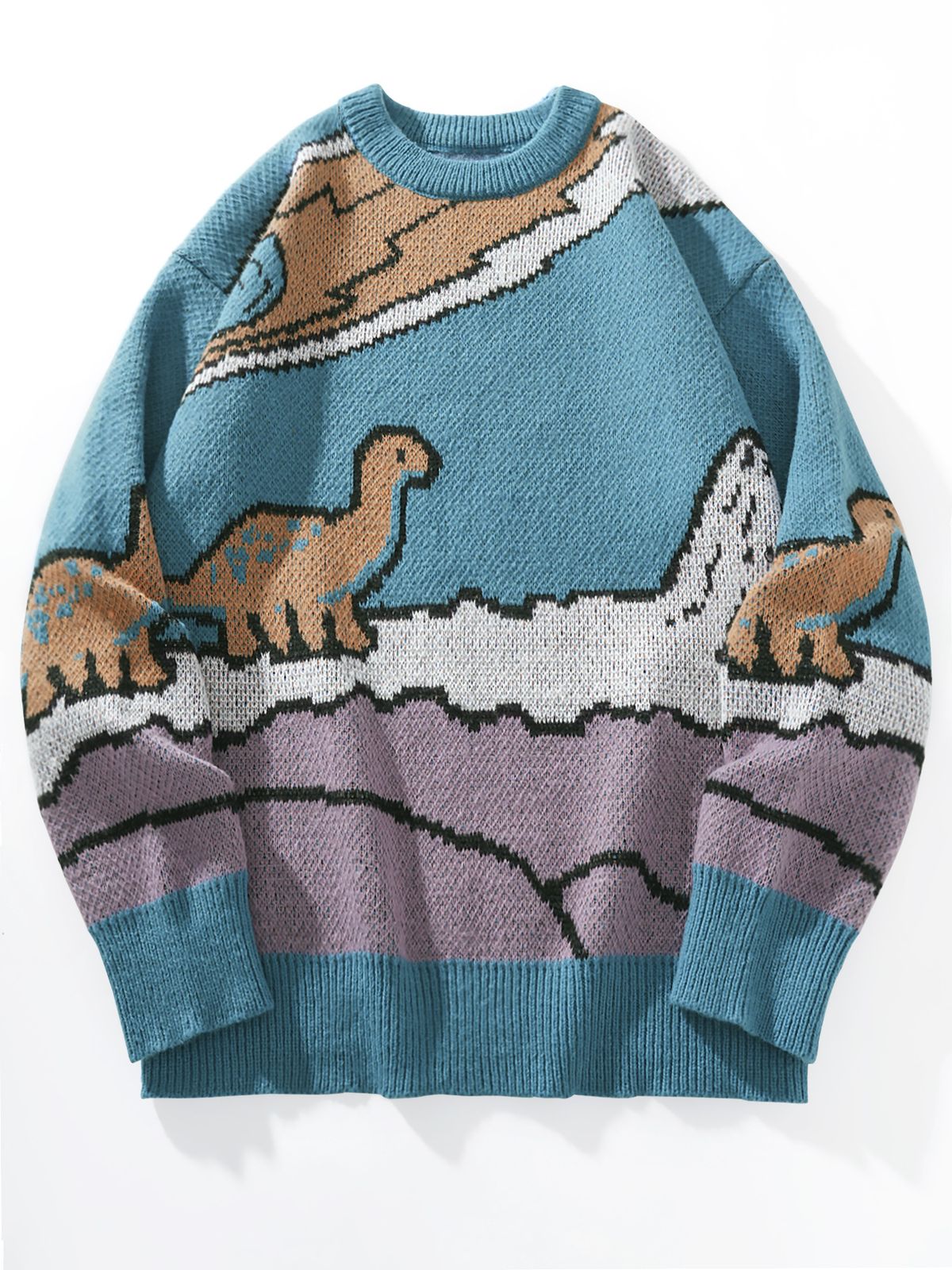 Maglione lavorato a maglia da uomo alla moda, casual, a maniche lunghe, girocollo, per streetwear, autunno inverno, comodo, elasticizzato, lavabile in lavatrice_voghion.com