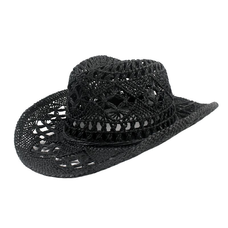 Spring/summer Sunshade Hat Top for Men and Women British Retro Jazz Couple Outdoor Tourism Beach UV Protection Straw Knitted_voghion.com
