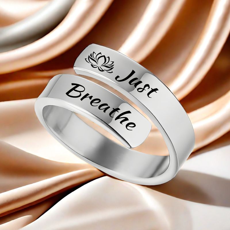 Personalized Titanium Smooth Surface Engravable English Name Stainless Steel Ring_voghion.com