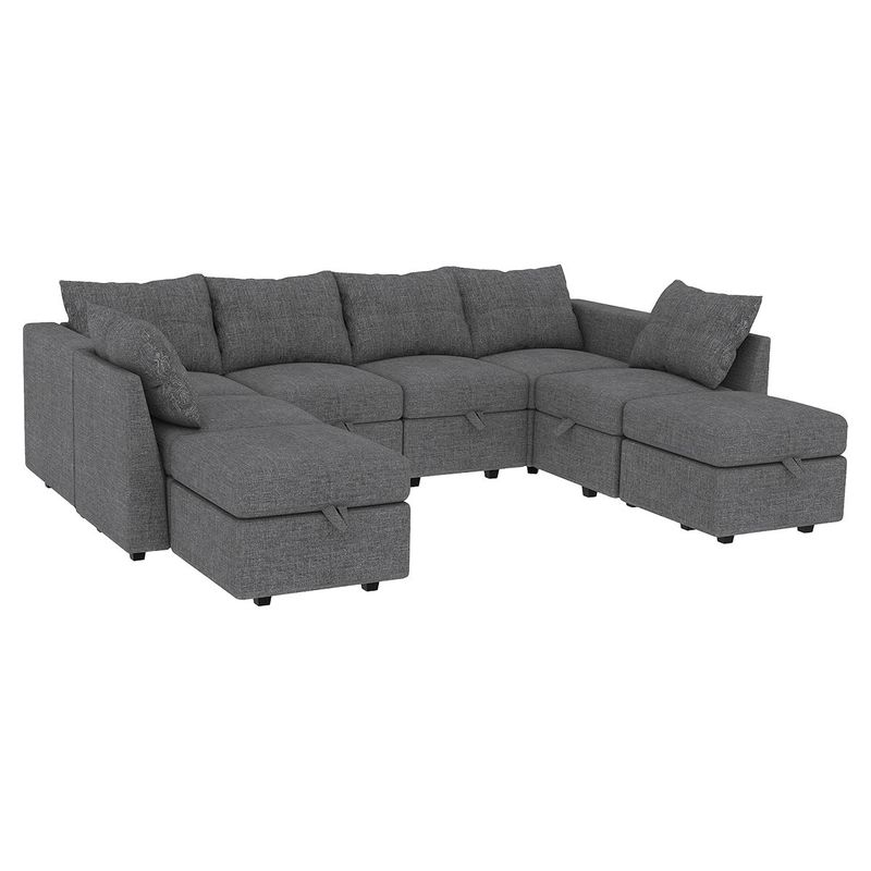 Livelylodge Modern L-Shaped Modular Sectional Sofa, Polyester Upholstery With Sturdy Wooden Frame, Comfortable Couch For Living Room Or Office, Space-Saving Design 109''L X 78''W X 34''H_voghion.com