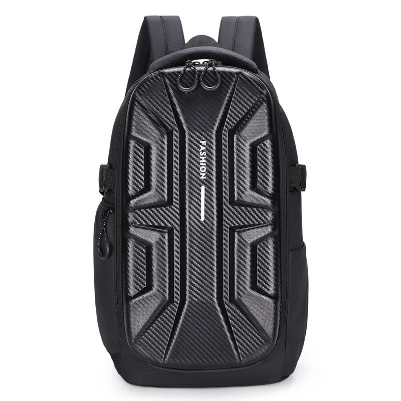 Men's Hard Shell Motorcycle Style Backpack Splash Proof Business Computer Bag Student Travel Large Capacity Double Backpack_voghion.com