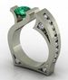 new Modern Emerald With Micro Inlaid Simulation Engagement Ring For Women_voghion.com