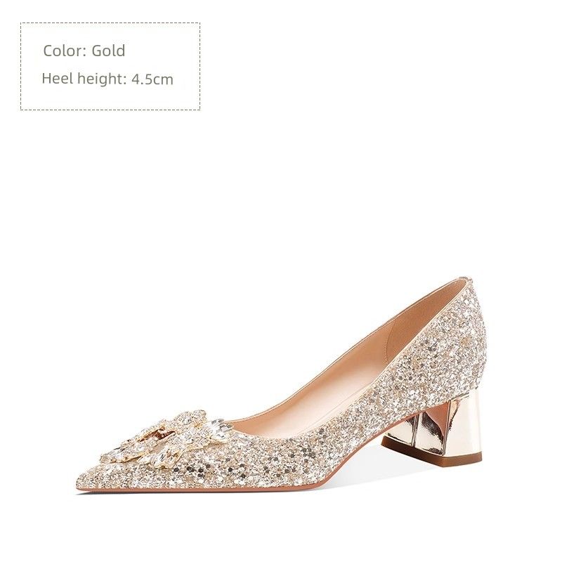 No Tired Feet Hexiu Main Wedding Dress Two-Way Wear Crystal Bridesmaid Shoes_voghion.com