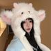 Winter Cartoon Woolen With Small Face Atmosphere, Lei Feng Hat For Warmth, Pinching Ears, Cute And Versatile_voghion.com