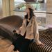 Women's Blazer Jacket Oversized Casual Spring Autumn Short Trench Coat With Waist Tie Petite-Friendly Workwear_voghion.com