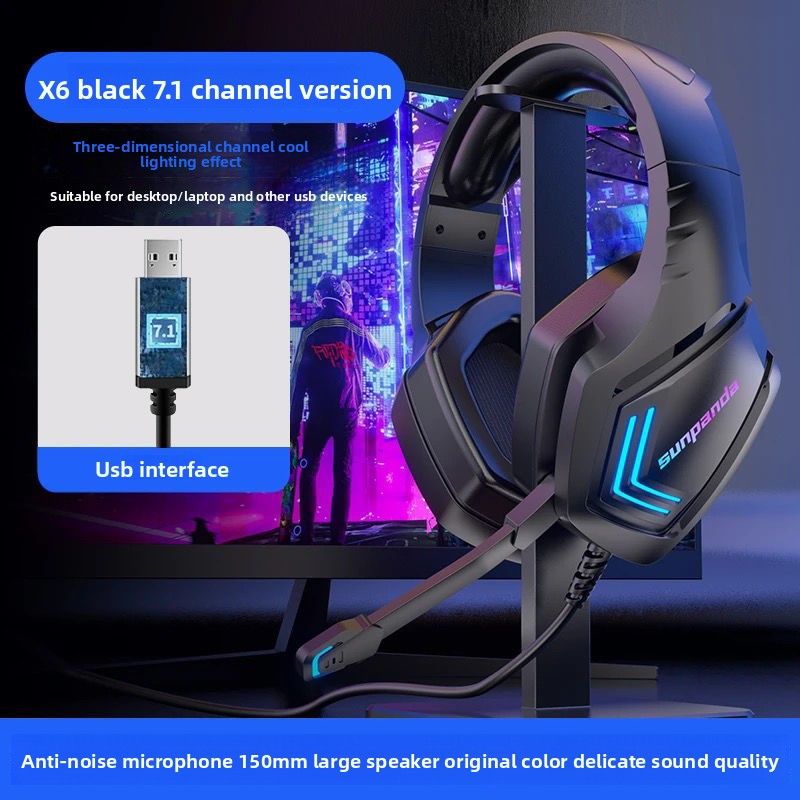 Headphones Over-Ear Desktop Computer Laptop Gaming Internet Cafe Wired Noise Cancelling With Microphone Headset_voghion.com
