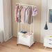 Rolling Garment Rack With Multi-Tier Storage - Sturdy Metal Clothes Hanger With Wheels For Home & Office - Space-Saving Triangle Design_voghion.com