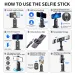 Selfieshow P02 Gimbal 360 Rotation AI Automatic Tracking Shooting Stabilizer Detachable Phone Clip Mini Selfie Stick_voghion.com