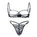 Il reggiseno traforato più sexy Gerie Set con perizoma aperto sul cavallo Sexy L_voghion.com