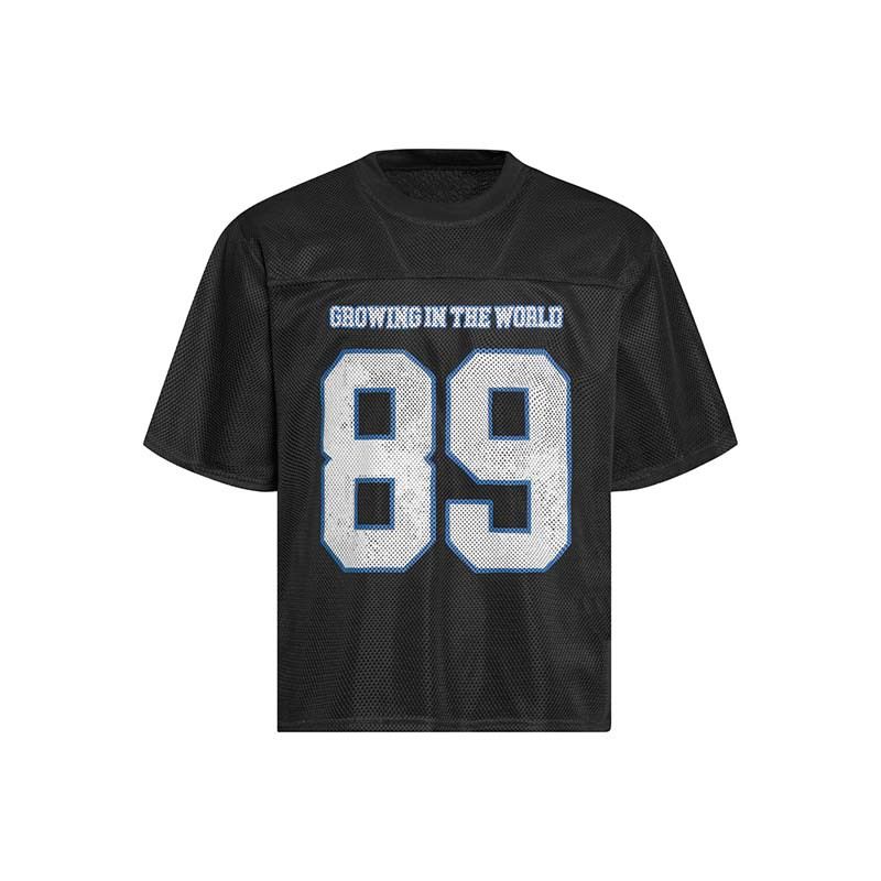 T-shirt d'été ample à manches courtes pour homme, imprimé numérique, maille creuse, style sportif_voghion.com