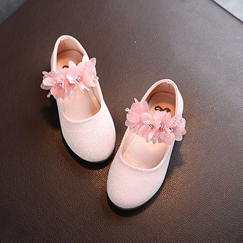 Børne Læder Piger Skinnende Blomster Prinsesse Til Baby Fest Bryllup Børn Flade Forår Sommer Pæne Sko_voghion.com