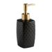 Ceramic Soap Dispenser Set – 4-Piece Minimalist Bathroom Bottles For Hand Soap, Shampoo & Lotion (Matte Black/White, Floral/Dot Design)_voghion.com
