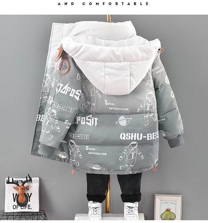 Jachetă de iarnă căptușită pentru băieți, cu bumbac îngroșat, cald, căptușit, jachetă pentru copii cu desene animate, jachetă cu glugă căptușită, jachetă Tide_voghion.com