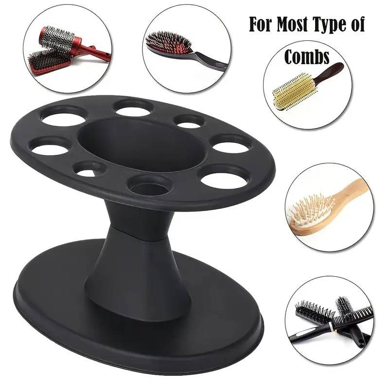 Professional Salon-Quality Round Hair Brush Organizer - Durable Plastic Styling Tool Holder With Multiple Compartments For Brushes_voghion.com
