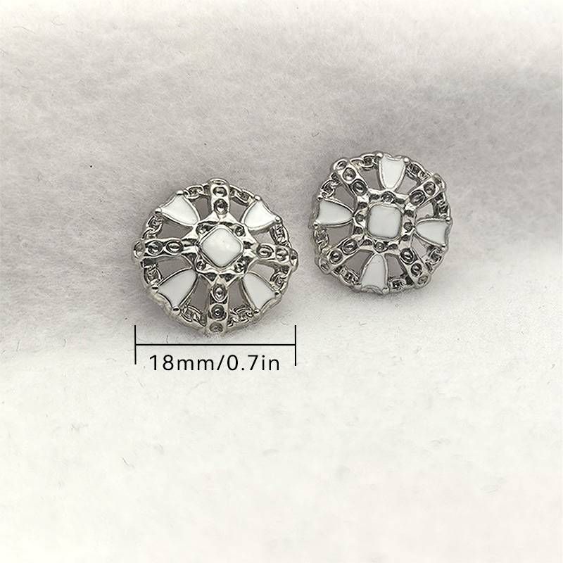 6-10pcs Silver Hollow Button Dripping Process Small Size Clothing Buttons Suitable For Shirts, Coats, Pants_voghion.com