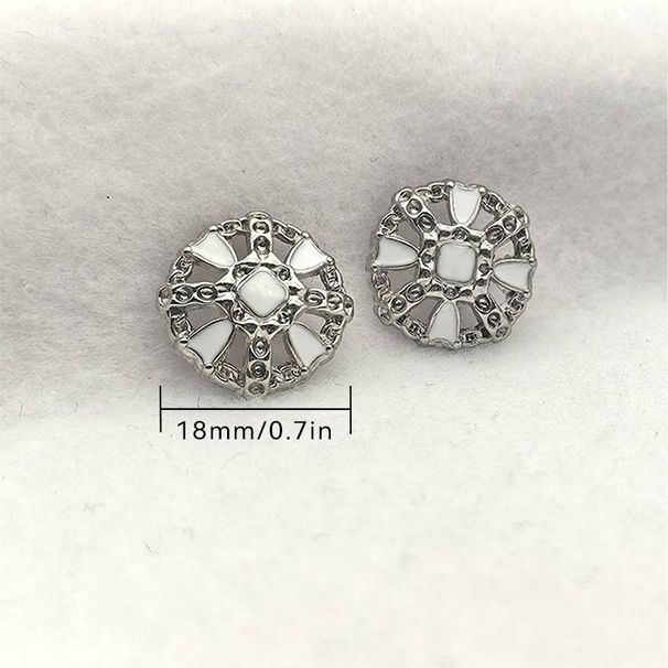 6-10pcs Silver Hollow Button Dripping Process Small Size Clothing Buttons Suitable For Shirts, Coats, Pants_voghion.com
