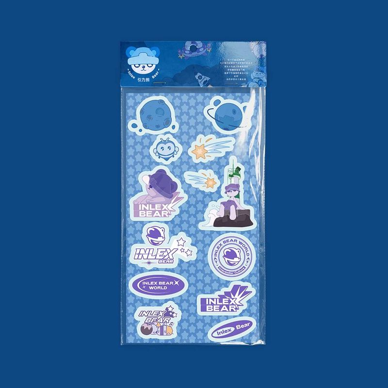 3 Sheets Gloss Laminated Stickers- Kawaii Space Cartoon, DIY Room Decor, Original Art, Self-Adhesive Decals For Walls, Doors, Notebooks_voghion.com