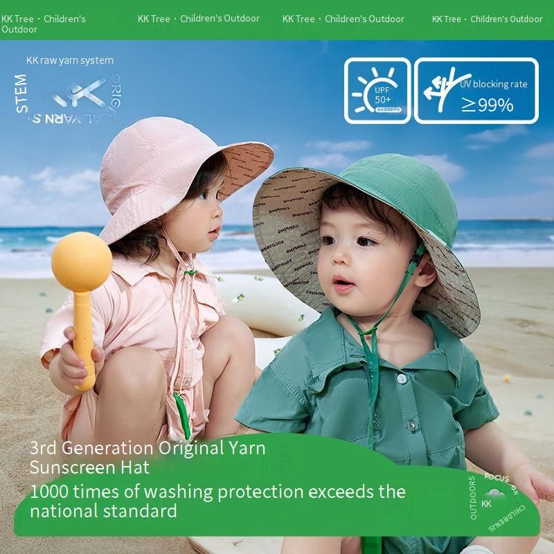 KK Tree Wendbarer Sonnenhut für Babys und Kleinkinder – UV-Schutz 50+, atmungsaktiv, breite Krempe, ideal für den Frühling_voghion.com
