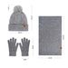 Set di sciarpe da donna, autunno e inverno, cappello di lana, sciarpa e guanti, set di tre pezzi, caldo doppio strato più velluto lavorato a maglia, cappello da donna lavorato a maglia, bordo incrociato_voghion.com